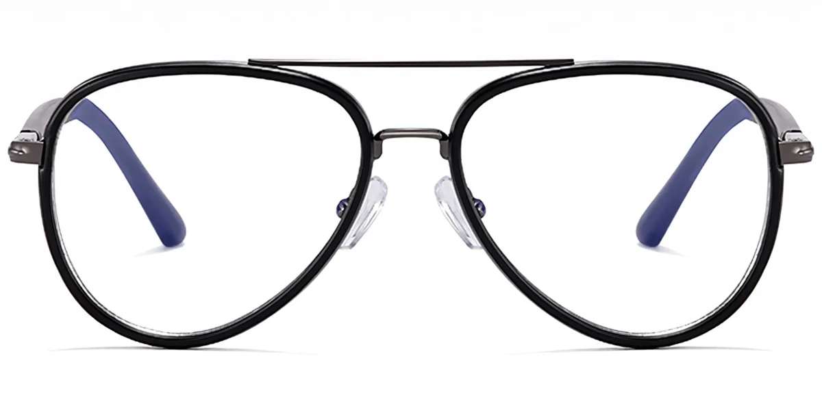 Moneti Eyewear Aurelio Aviator Glasses – Matte Black Eyeglasses - front view