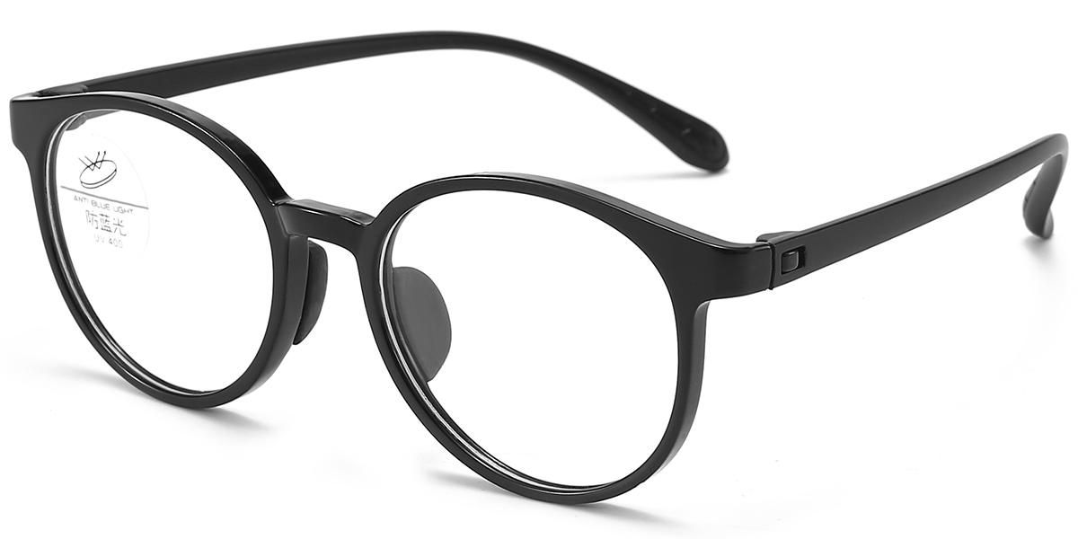 Moneti Eyewear Classic Circle Round Black Sunglasses - round frame - front view - alternate view